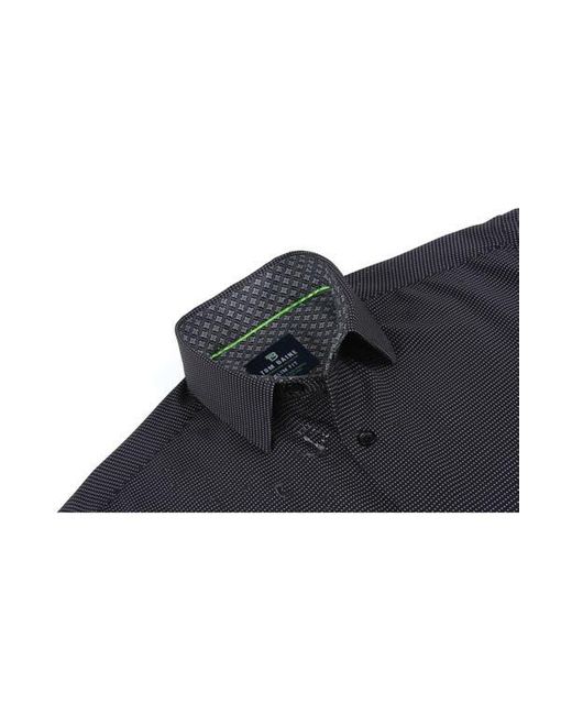 Tom Baine Black Regular Fit Performance Stretch Long Sleeve Button Front Shirt for men