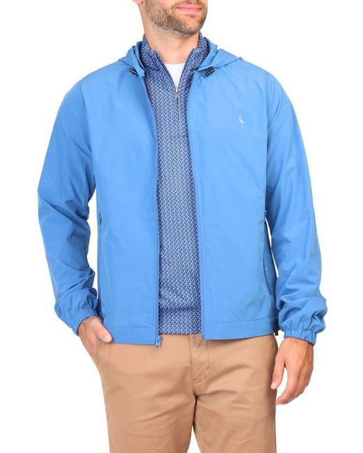 Tailorbyrd Blue Hooded Performance Athletic Jacket for men