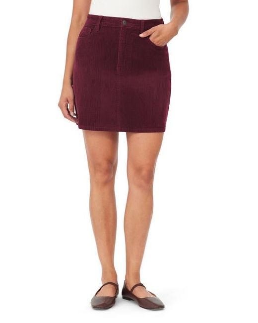Kensie Red High Waist Corduroy A-Line Skirt
