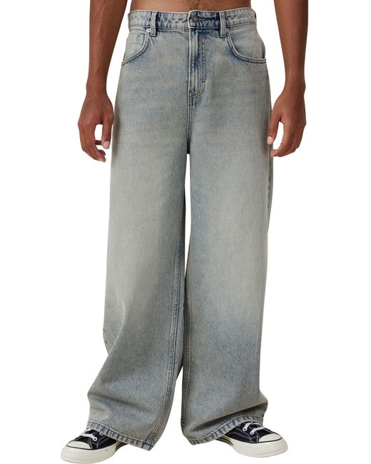Cotton On Gray Super Baggy Wide Leg Jeans for men
