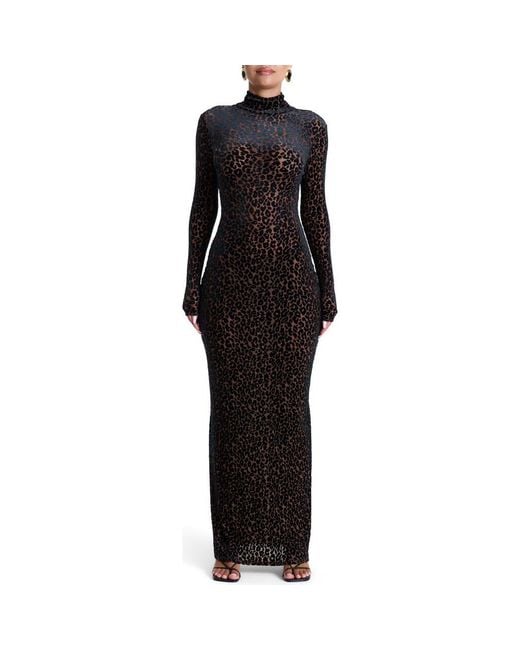 Naked Wardrobe Burnout Long Sleeve Maxi Dress in Black | Lyst Naked Wardrobe Burnout Long Sleeve Maxi Dress in Black | Lyst