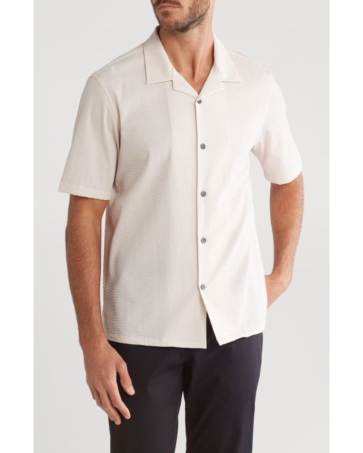 Theory White Dazy Short Sleeve Button-up Camp Shirt for men