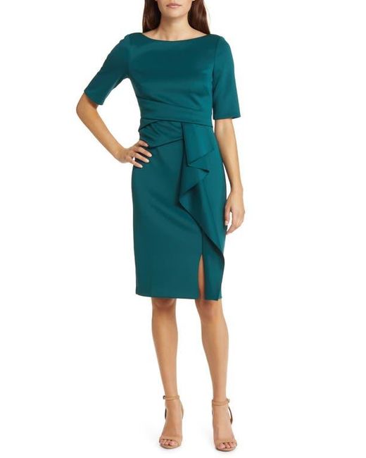 green emerald velvet dress Vince Camuto Jacquard Bow Neck Fit-and-Flare Hunter 4 at Amazon Women's  Clothing store main image 1