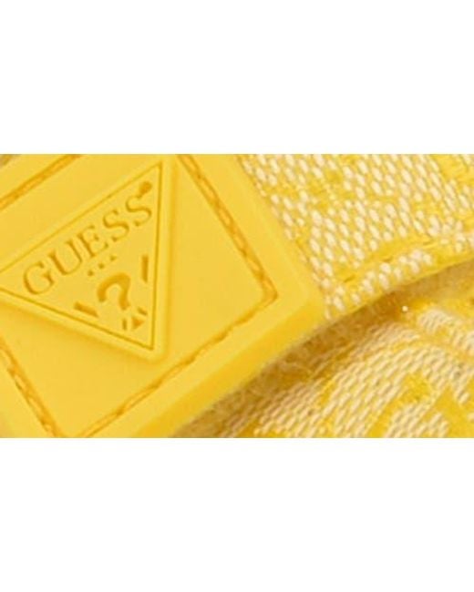 Guess Yellow Avin Platform Sandal
