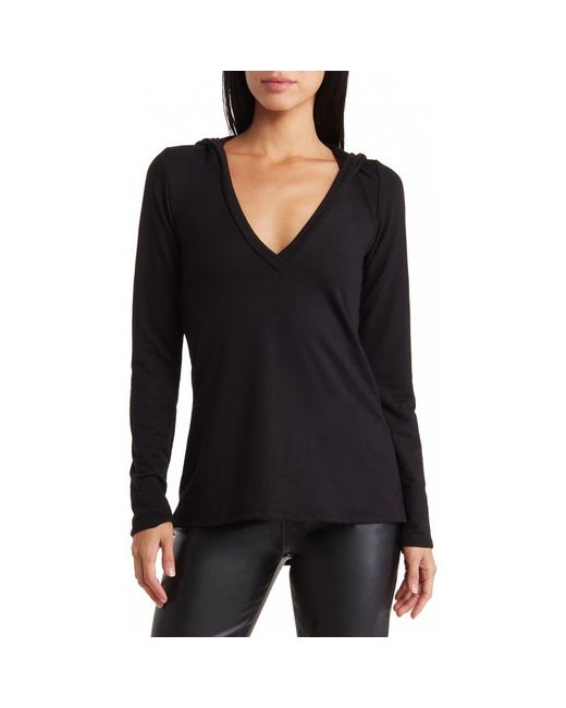 Go Couture Black Hooded Tunic Sweater