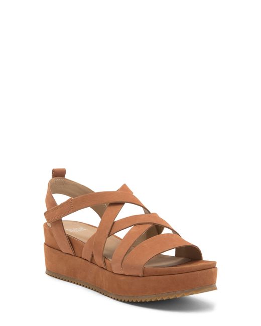 Eileen Fisher Brown Extra Leather Platform Sandal