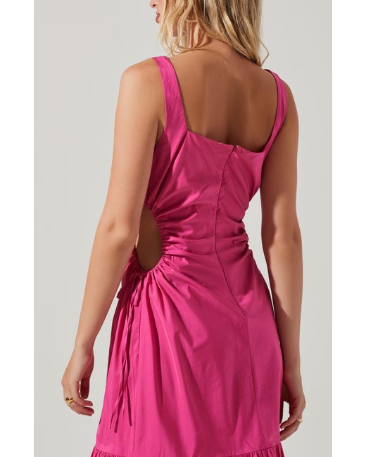 Astr Pink Bridget Sleeveless Cutout Cotton Sundress