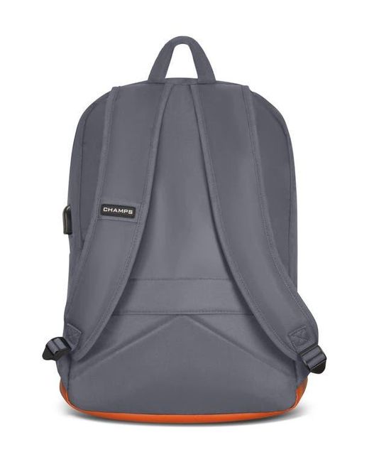 CHAMPS Gray Water Resistant Nylon Backpack for men
