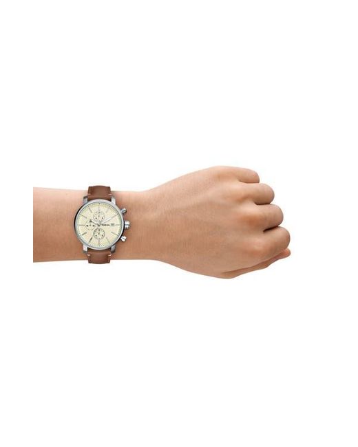 Fossil Metallic Rhett Multifunction Litehide Leather Watch for men