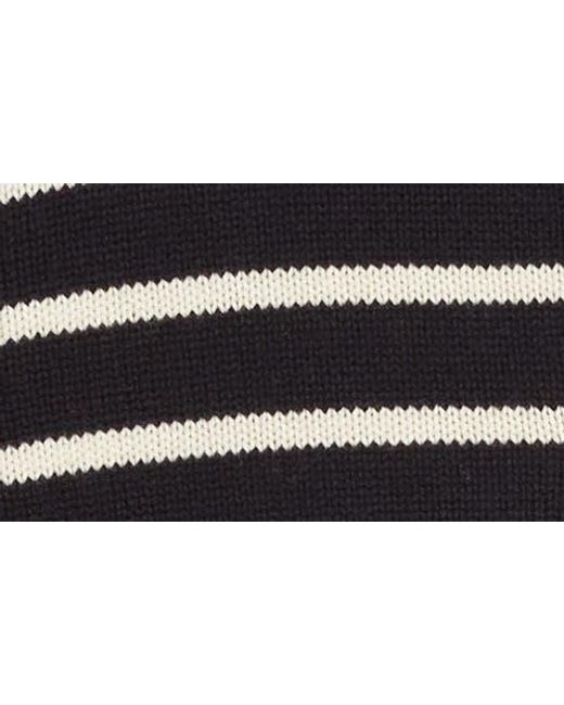 FRAME Blue Stripe Merino Wool & Cotton Cardigan