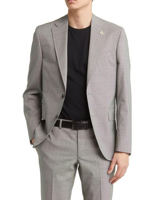 Ted Baker Gray Roger Extra Slim Fit Mini Houndstooth Wool Suit for men