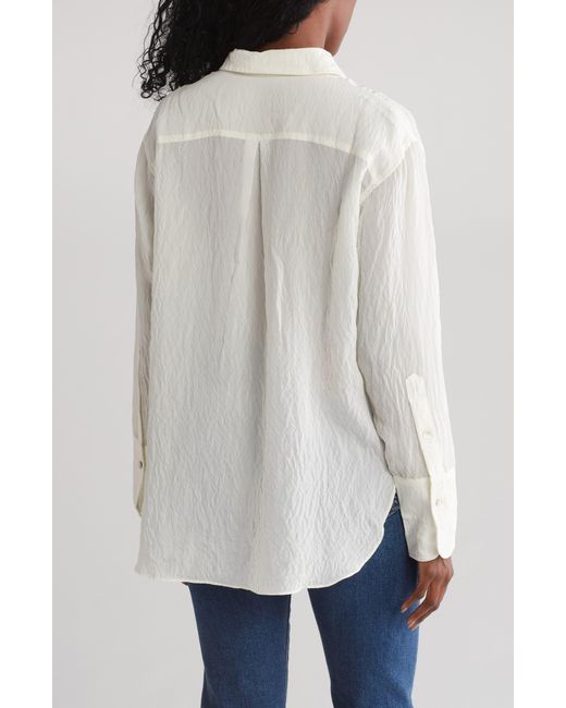 Lulus White Modern Sensibility Gauze Button-up Shirt
