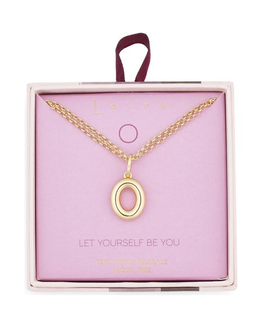 Leith Pink Lowercase Initial Bubble Pendant Necklace