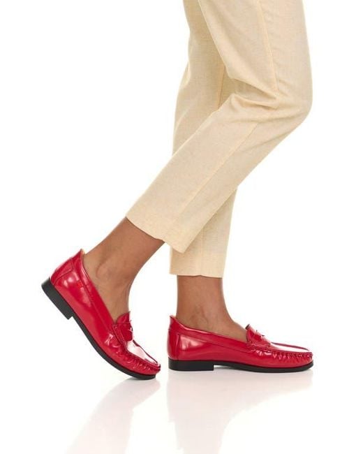 Marc Joseph New York Red Brightwater Ave Patent Penny Loafer