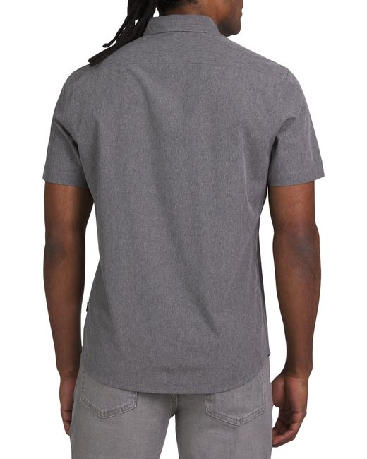 DKNY Gray Lorin Short Sleeve Button-down Tech Shirt for men