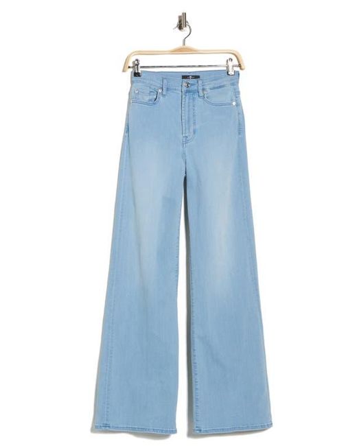7 For All Mankind Blue Ultra High Rise Wide Leg Jeans