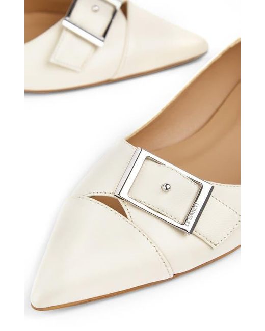 L.K.Bennett White Brynn Buckle Flat