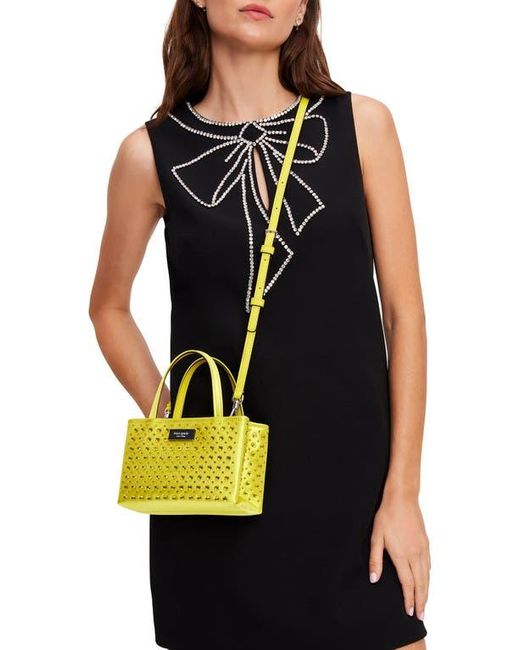 Kate Spade Yellow Sam Icon Crystal Embellished Crossbody Bag