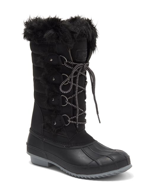 Khombu Kandice Faux Fur Lined Winter Boot In Black At Nordstrom Rack | Lyst