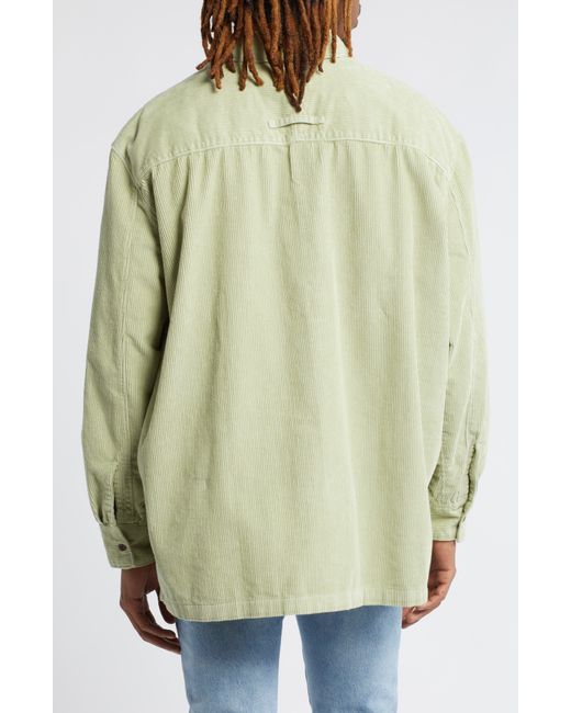 Topman Green Oversize Corduroy Button-up Shirt for men