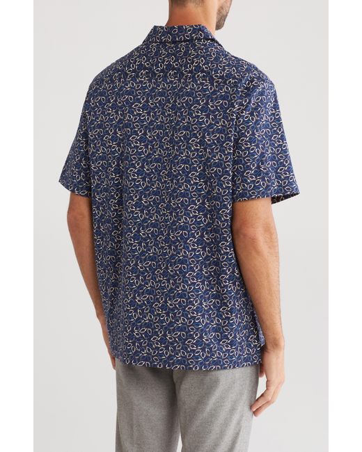 Bugatchi Blue Ooohcotton® Short Sleeve Button-up Shirt for men
