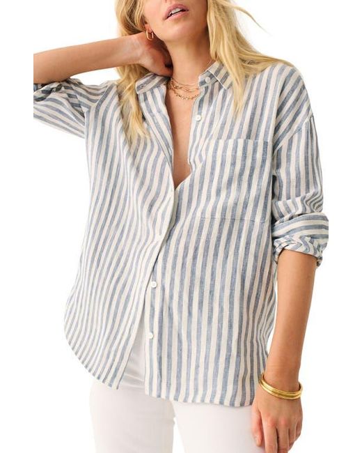 Faherty Brand Gray Laguna Relaxed Fit Linen Button-Up Shirt
