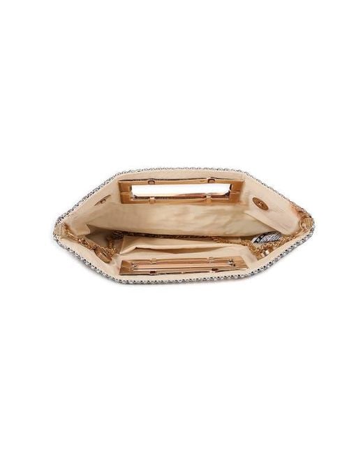 BERNESS Gray Rhinestone Rectangular Clutch