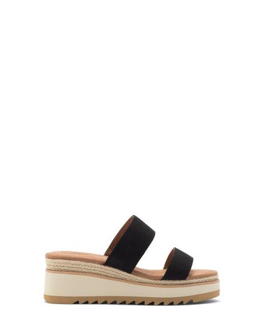 TOMS Black Lilo Platform Wedge Sandal