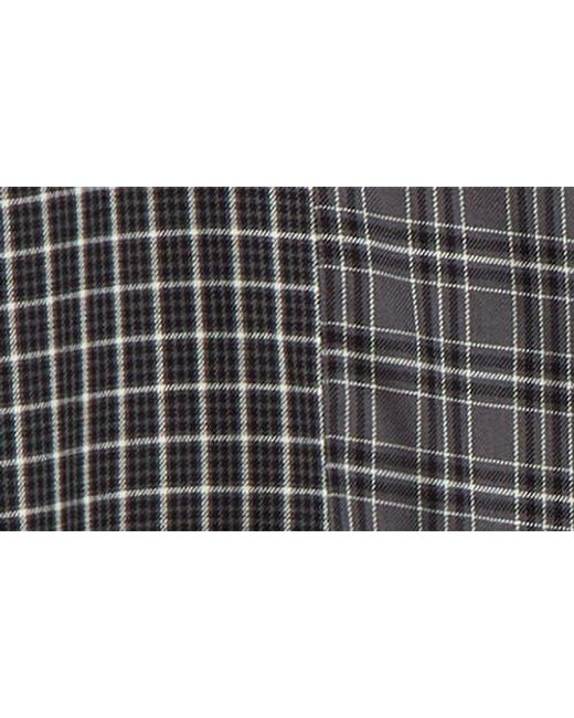 Rag & Bone Black Dalton Patchwork Cotton Blend Flannel Button-Up Shirt for men