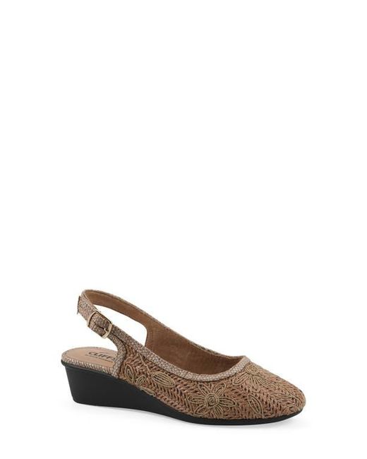 White Mountain Brown Borris Slingback Wedge