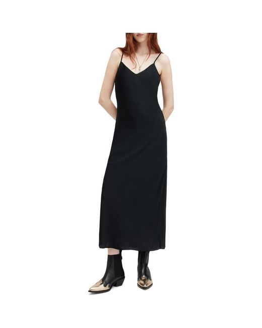AllSaints Black Bryony Slipdress