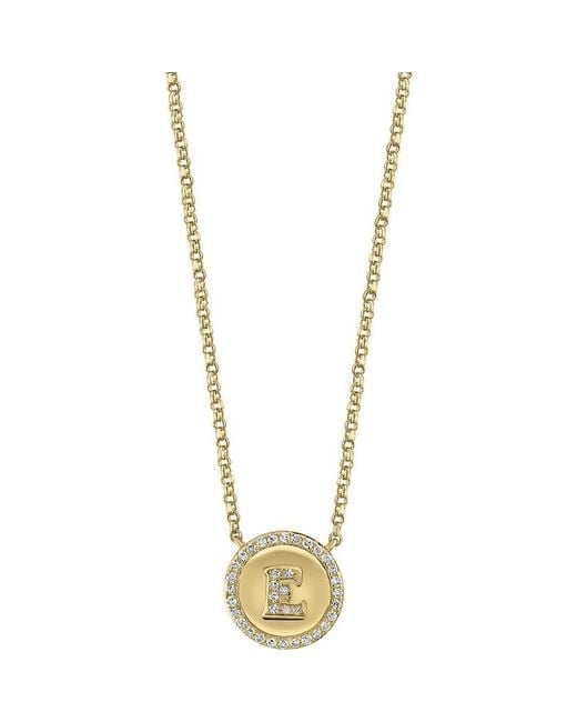 Effy Metallic Diamond 'E' Initial Pendant Necklace