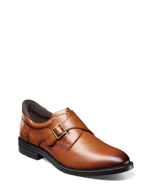 Nunn Bush Brown Kore Ez Hero Plain Toe Monk Shoe for men