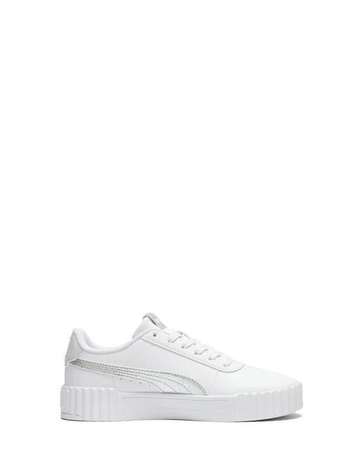 PUMA White Carina 3.0 Metallic Whisper Sneaker