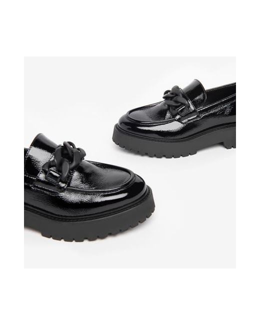Nero Giardini Black Chain Platform Loafer