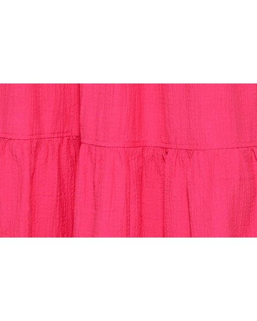 Calvin Klein Pink Tiered Gauze Maxi Dress