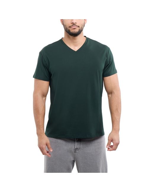 Xray Jeans Green Soft Cotton V-Neck T-Shirt for men