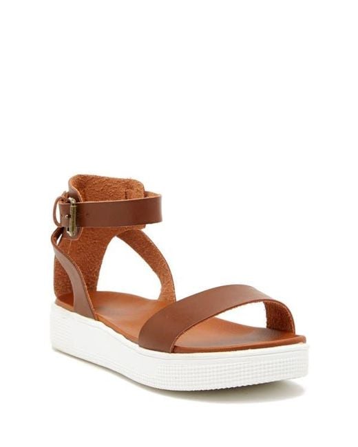 MIA Brown Platform Two-Strap Sandals