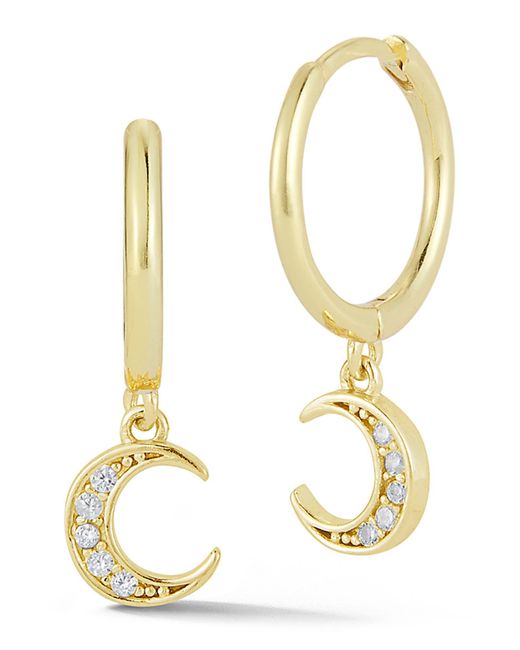 Glaze Jewelry Metallic Moon Huggie Drop Earrings