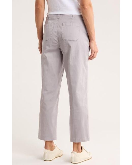 NYDJ White Marilyn Ankle Straight Leg Twill Pants