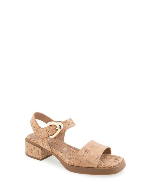 Aerosoles Natural Dorian Block Heel Ankle Strap Sandal