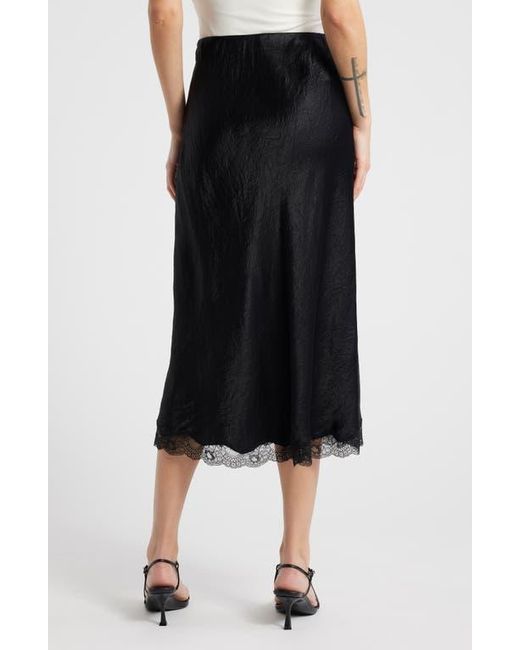 Rails Black Rylan Crinkle Satin Slip Skirt