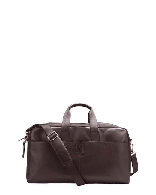 PINOPORTE Brown Weekend Leather Duffle Bag for men