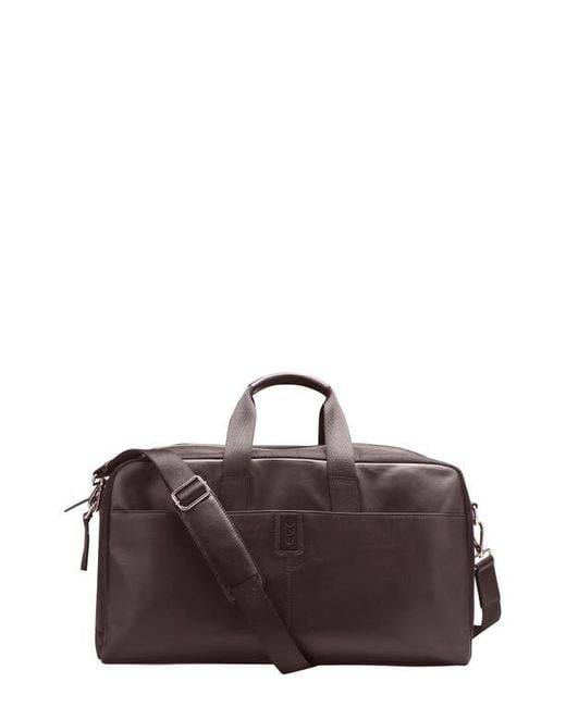 PINOPORTE Brown Weekend Leather Duffle Bag for men