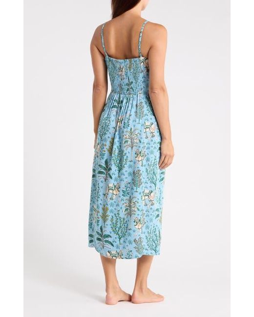 Printfresh Blue Eco Satin Nightgown