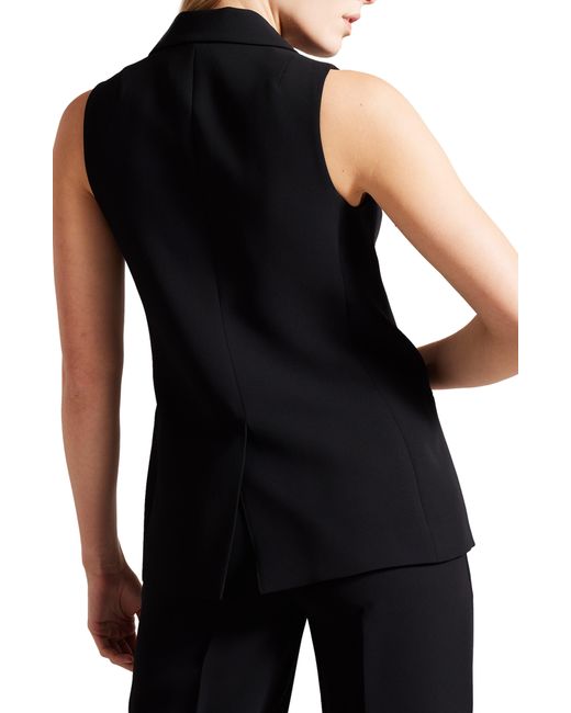 Ted Baker Black Double Breasted Twill Vest