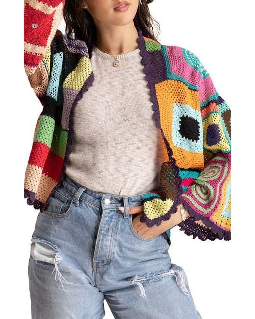Saachi Red Crochet Cotton Jacket