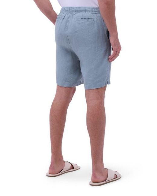Bugatchi Blue Trent Drawstring Linen Shorts for men