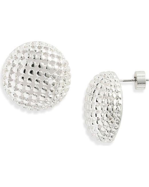 Nordstrom Metallic Mesh Button Stud Earrings