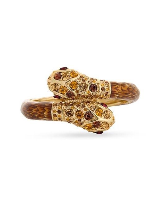 Kenneth Jay Lane Metallic Pavé Crystal Snake Bypass Bracelet